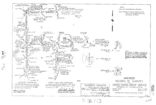 Click to see Record of Survey Book 5, pg. 123 (1974) of Nevada County Recorders Survey Maps Book 5