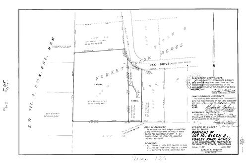 Click to see Record of Survey Book 5, pg. 125 (1974) of Nevada County Recorders Survey Maps Book 5