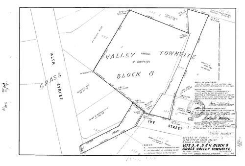 Click to see Record of Survey Book 5, pg. 128 (1974) of Nevada County Recorders Survey Maps Book 5
