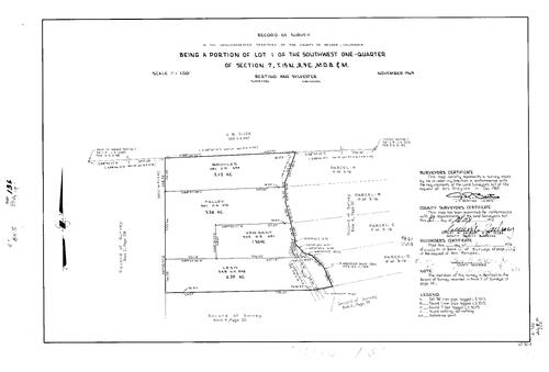Click to see Record of Survey Book 5, pg. 136 (1974) of Nevada County Recorders Survey Maps Book 5