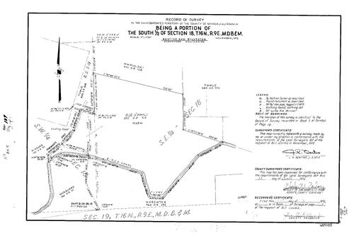 Click to see Record of Survey Book 5, pg. 137 (1974) of Nevada County Recorders Survey Maps Book 5