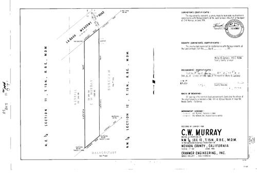 Click to see Record of Survey Book 5, pg. 144 (1974) of Nevada County Recorders Survey Maps Book 5