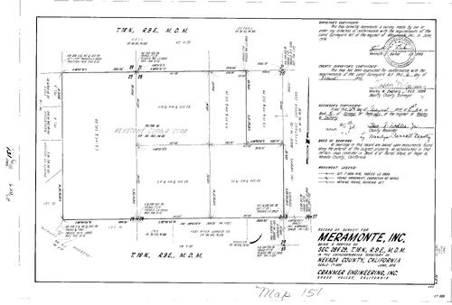 Click to see Record of Survey Book 5, pg. 151 (1974) of Nevada County Recorders Survey Maps Book 5