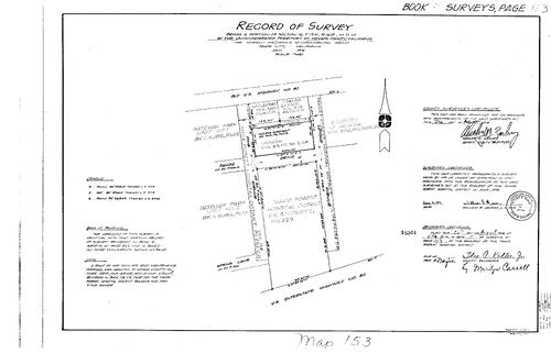 Click to see Record of Survey Book 5, pg. 153 (1974) of Nevada County Recorders Survey Maps Book 5