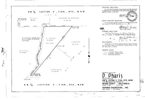 Click to see Record of Survey Book 5, pg. 154 (1974) of Nevada County Recorders Survey Maps Book 5