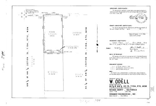 Click to see Record of Survey Book 5, pg. 155 (1974) of Nevada County Recorders Survey Maps Book 5