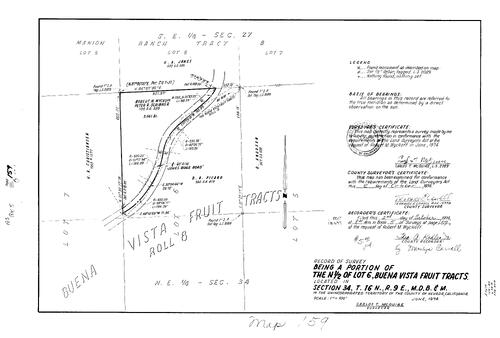 Click to see Record of Survey Book 5, pg. 159 (1974) of Nevada County Recorders Survey Maps Book 5