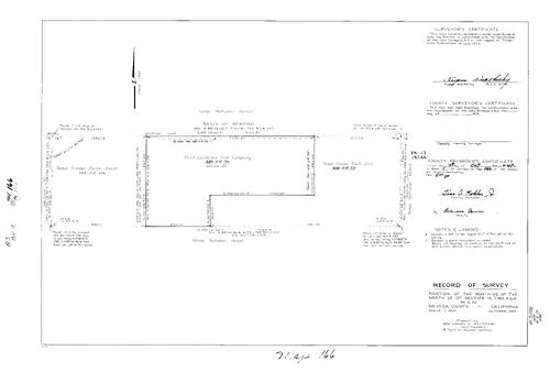Click to see Record of Survey Book 5, pg. 166 (1974) of Nevada County Recorders Survey Maps Book 5