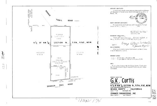 Click to see Record of Survey Book 5, pg. 174 (1974) of Nevada County Recorders Survey Maps Book 5