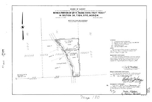 Click to see Record of Survey Book 5, pg. 180 (1975) of Nevada County Recorders Survey Maps Book 5