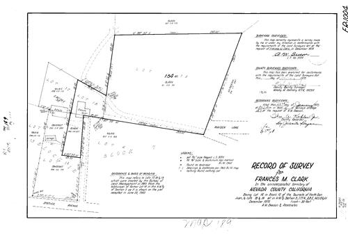 Click to see Record of Survey Book 5, pg. 189 (1975) of Nevada County Recorders Survey Maps Book 5