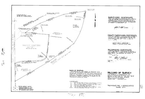 Click to see Record of Survey Book 5, pg. 190 (1975) of Nevada County Recorders Survey Maps Book 5