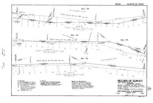 Click to see Record of Survey Book 5, pg. 201 (1975) of Nevada County Recorders Survey Maps Book 5