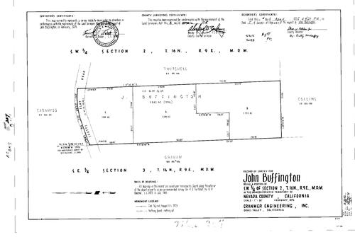 Click to see Record of Survey Book 5, pg. 207 (1975) of Nevada County Recorders Survey Maps Book 5