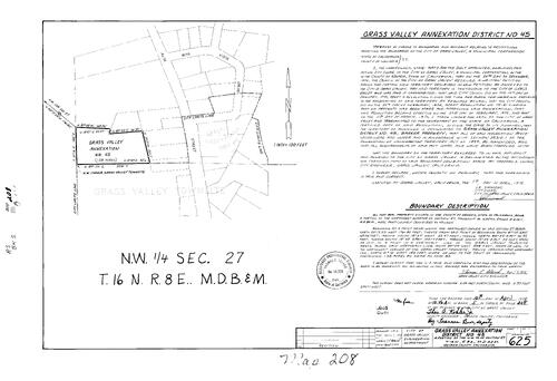 Click to see Record of Survey Book 5, pg. 208 (1975) of Nevada County Recorders Survey Maps Book 5