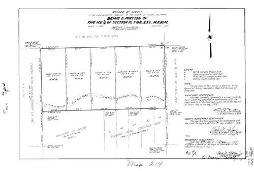 Click to see Record of Survey Book 5, pg. 214 (1975) of Nevada County Recorders Survey Maps Book 5