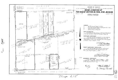Click to see Record of Survey Book 5, pg. 215 (1975) of Nevada County Recorders Survey Maps Book 5