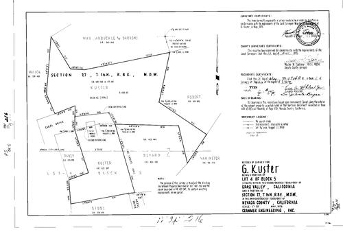 Click to see Record of Survey Book 5, pg. 216 (1975) of Nevada County Recorders Survey Maps Book 5