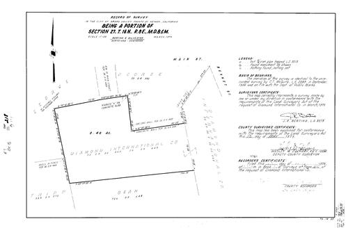 Click to see Record of Survey Book 5, pg. 218 (1975) of Nevada County Recorders Survey Maps Book 5