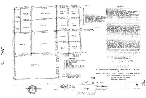 Click to see Record of Survey Book 5, pg. 225 (1975) of Nevada County Recorders Survey Maps Book 5