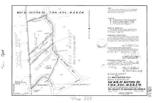 Click to see Record of Survey Book 5, pg. 228 (1975) of Nevada County Recorders Survey Maps Book 5