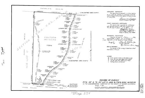 Click to see Record of Survey Book 5, pg. 234 (1975) of Nevada County Recorders Survey Maps Book 5