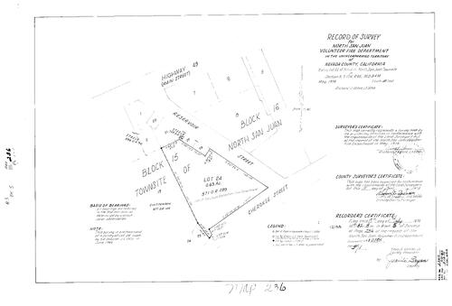 Click to see Record of Survey Book 5, pg. 236 (1975) of Nevada County Recorders Survey Maps Book 5