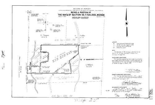 Click to see Record of Survey Book 5, pg. 237 (1975) of Nevada County Recorders Survey Maps Book 5