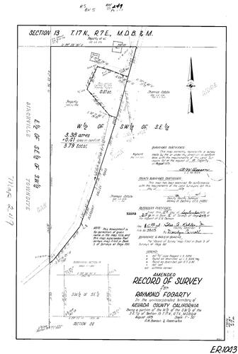 Click to see Record of Survey Book 5, pg. 249 (1975) of Nevada County Recorders Survey Maps Book 5