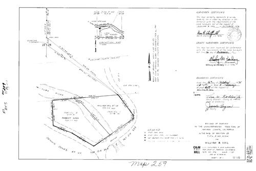 Click to see Record of Survey Book 5, pg. 259 (1975) of Nevada County Recorders Survey Maps Book 5