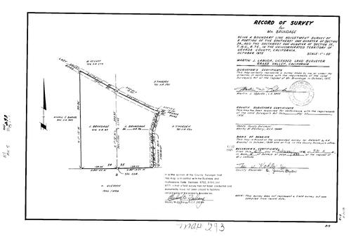 Click to see Record of Survey Book 5, pg. 293 (1976) of Nevada County Recorders Survey Maps Book 5