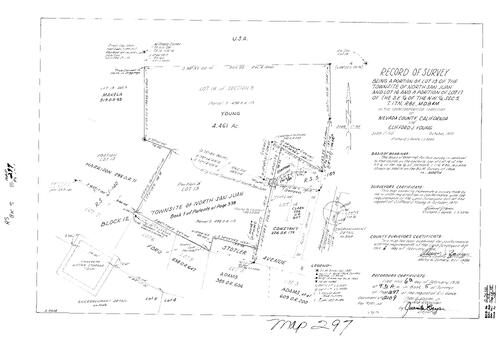 Click to see Record of Survey Book 5, pg. 297 (1976) of Nevada County Recorders Survey Maps Book 5