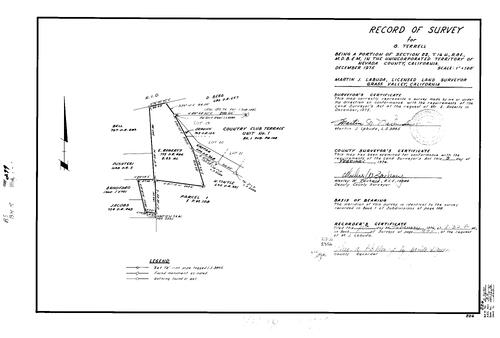 Click to see Record of Survey Book 5, pg. 299 (1976) of Nevada County Recorders Survey Maps Book 5
