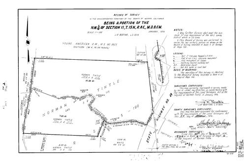 Click to see Record of Survey Book 6, pg. 2 (1976) of Nevada County Recorders Survey Maps Book 6