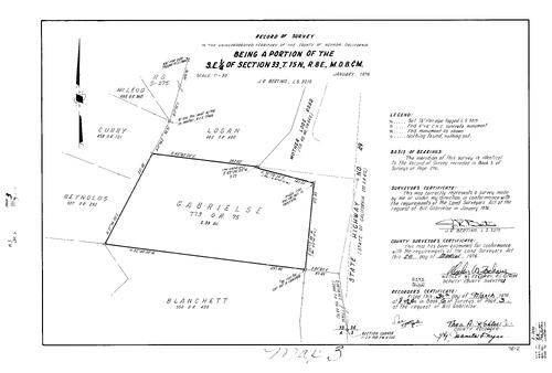 Click to see Record of Survey Book 6, pg. 3 (1976) of Nevada County Recorders Survey Maps Book 6