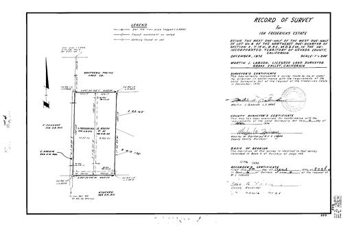 Click to see Record of Survey Book 6, pg. 4 (1976) of Nevada County Recorders Survey Maps Book 6