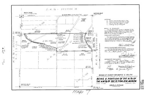 Click to see Record of Survey Book 6, pg. 7 (1976) of Nevada County Recorders Survey Maps Book 6