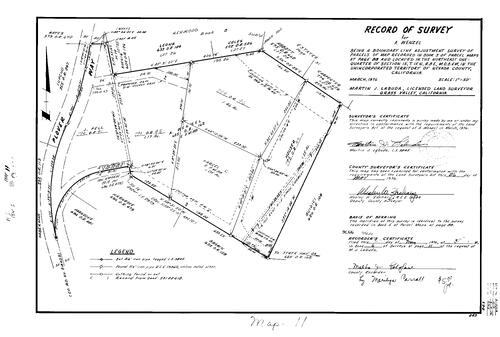 Click to see Record of Survey Book 6, pg. 11 (1976) of Nevada County Recorders Survey Maps Book 6