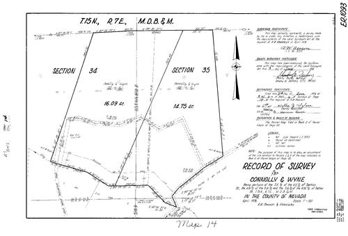 Click to see Record of Survey Book 6, pg. 14 (1976) of Nevada County Recorders Survey Maps Book 6