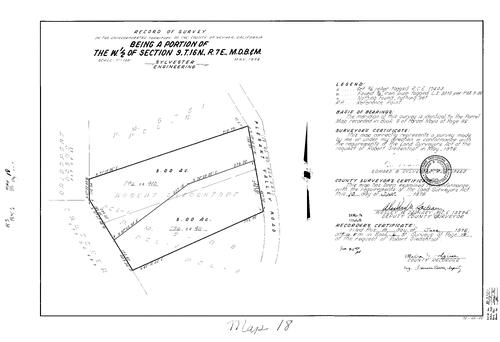 Click to see Record of Survey Book 6, pg. 18 (1976) of Nevada County Recorders Survey Maps Book 6