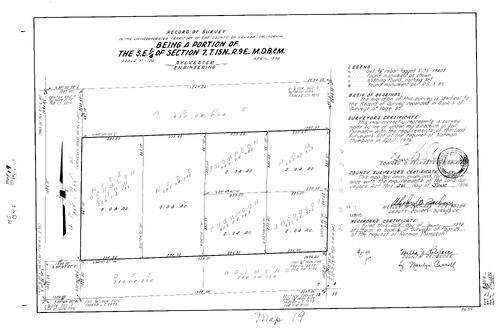 Click to see Record of Survey Book 6, pg. 19 (1976) of Nevada County Recorders Survey Maps Book 6
