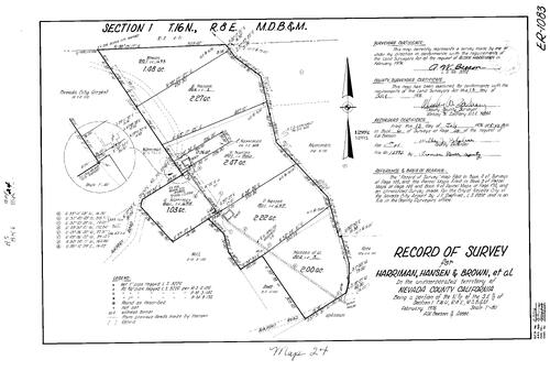 Click to see Record of Survey Book 6, pg. 24 (1976) of Nevada County Recorders Survey Maps Book 6