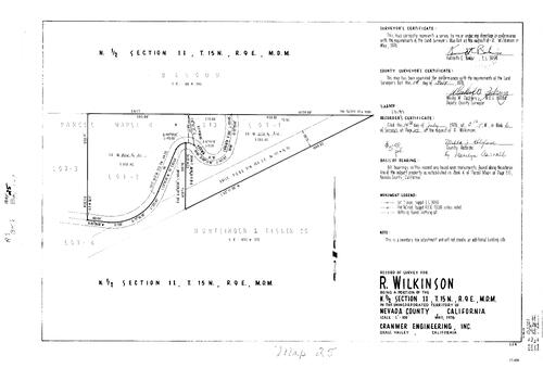 Click to see Record of Survey Book 6, pg. 25 (1976) of Nevada County Recorders Survey Maps Book 6