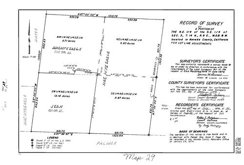 Click to see Record of Survey Book 6, pg. 29 (1976) of Nevada County Recorders Survey Maps Book 6