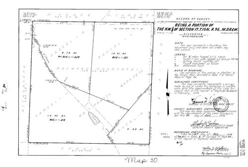 Click to see Record of Survey Book 6, pg. 30 (1976) of Nevada County Recorders Survey Maps Book 6