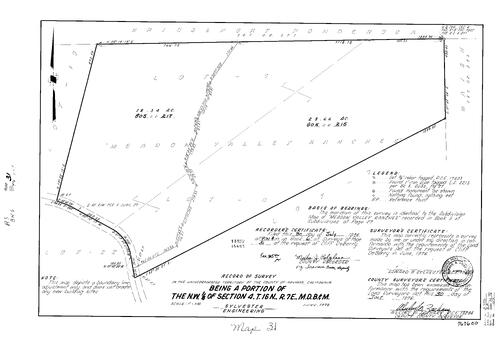 Click to see Record of Survey Book 6, pg. 31 (1976) of Nevada County Recorders Survey Maps Book 6
