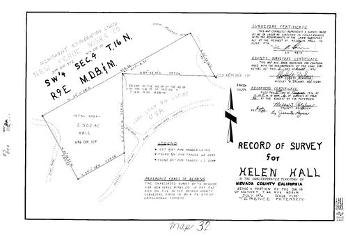 Click to see Record of Survey Book 6, pg. 32 (1976) of Nevada County Recorders Survey Maps Book 6