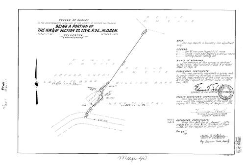Click to see Record of Survey Book 6, pg. 40 (1976) of Nevada County Recorders Survey Maps Book 6