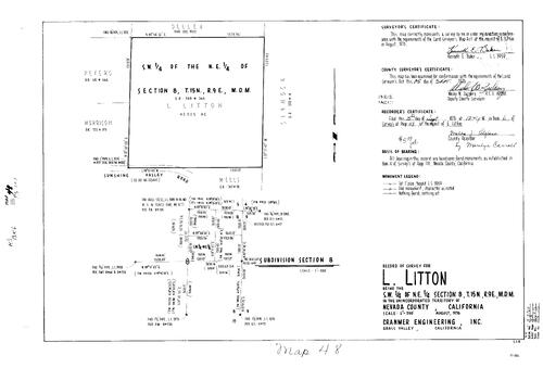 Click to see Record of Survey Book 6, pg. 48 (1976) of Nevada County Recorders Survey Maps Book 6