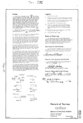Click to see Record of Survey Book 6, pg. 57 (1976) of Nevada County Recorders Survey Maps Book 6